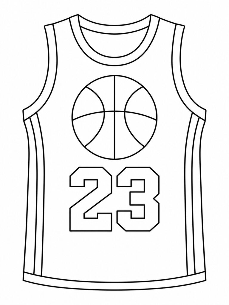 Coloriage maillot de basket
