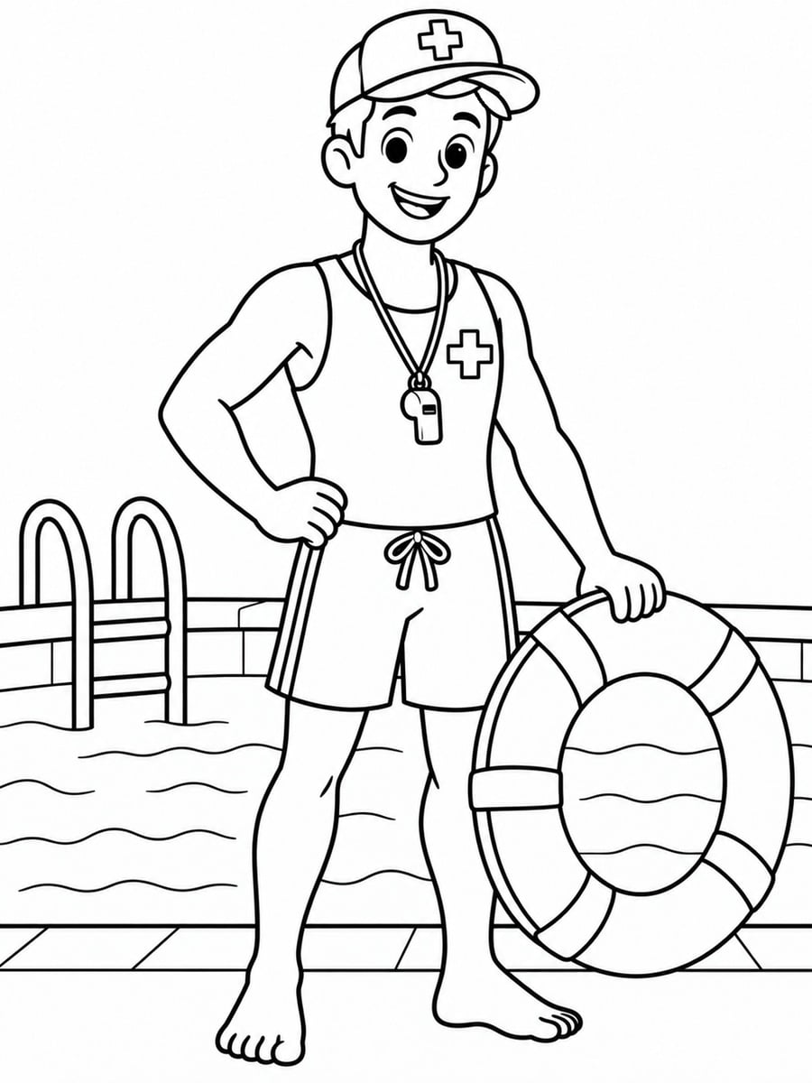 Coloriage maître-nageur