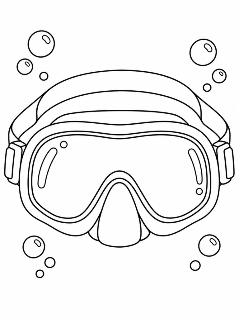Coloriage masque de plongée