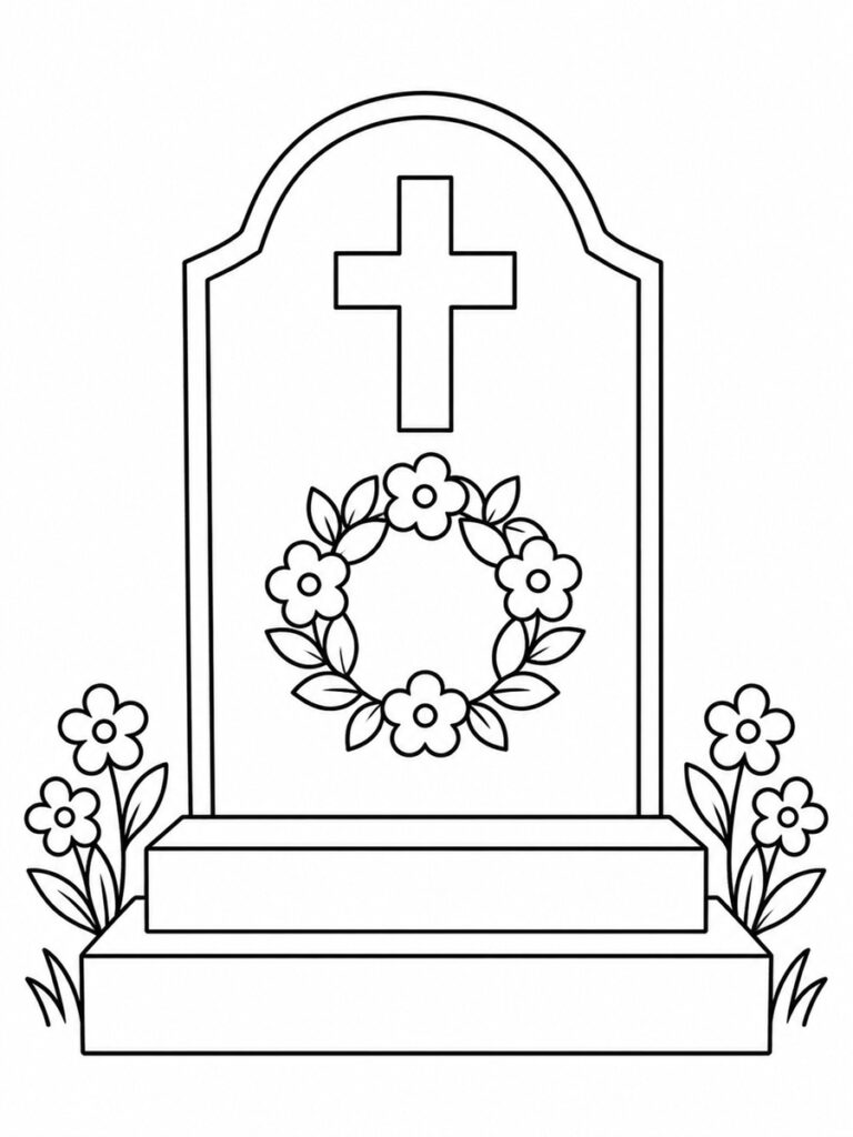 Monument funéraire Coloriage monument funéraire