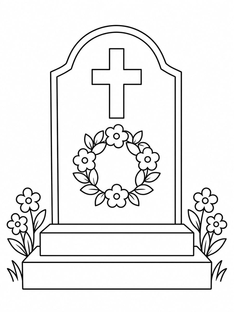 Coloriage monument funéraire