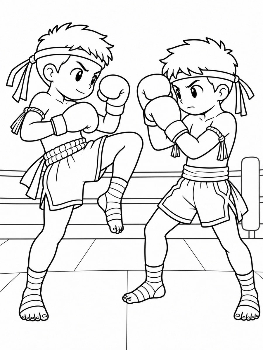 Coloriage muay-thaï