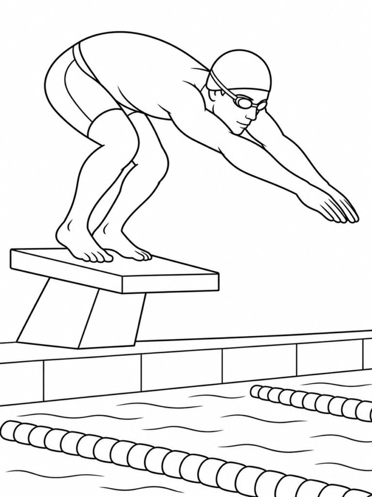 Nageur Coloriage nageur