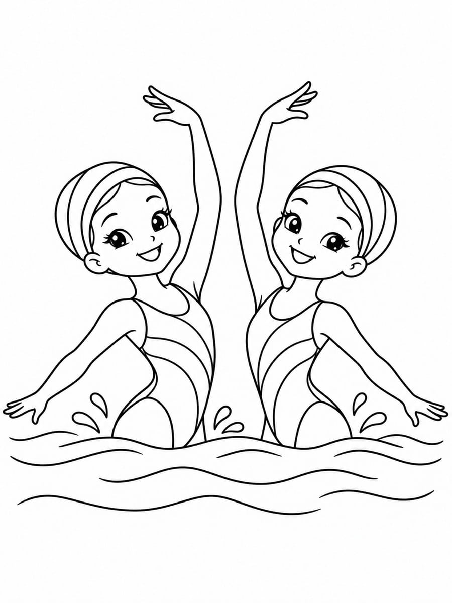 Coloriage natation synchronisée