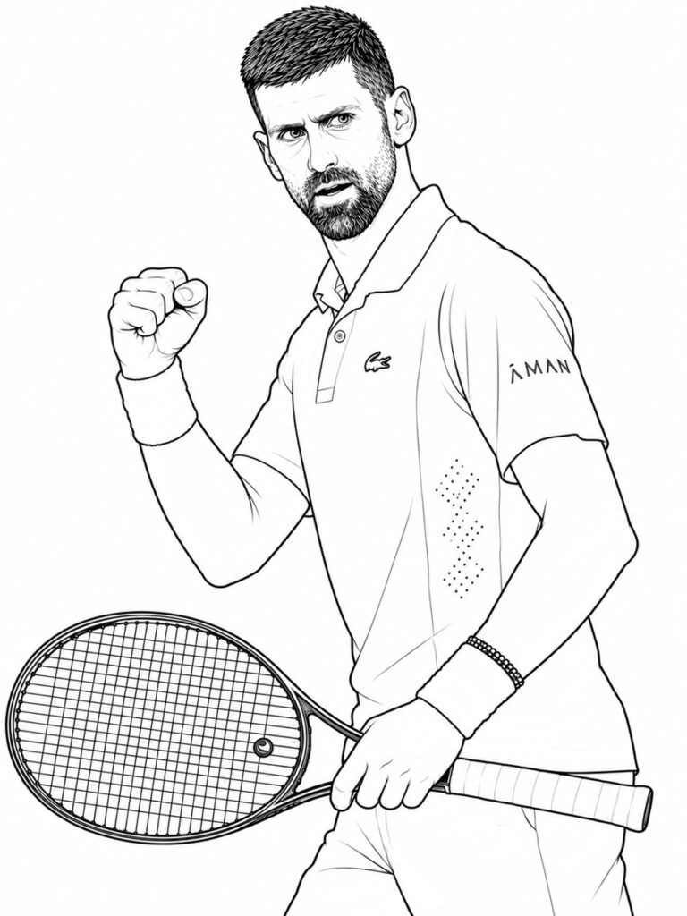 Novak Djokovic Coloriage Novak Djokovic