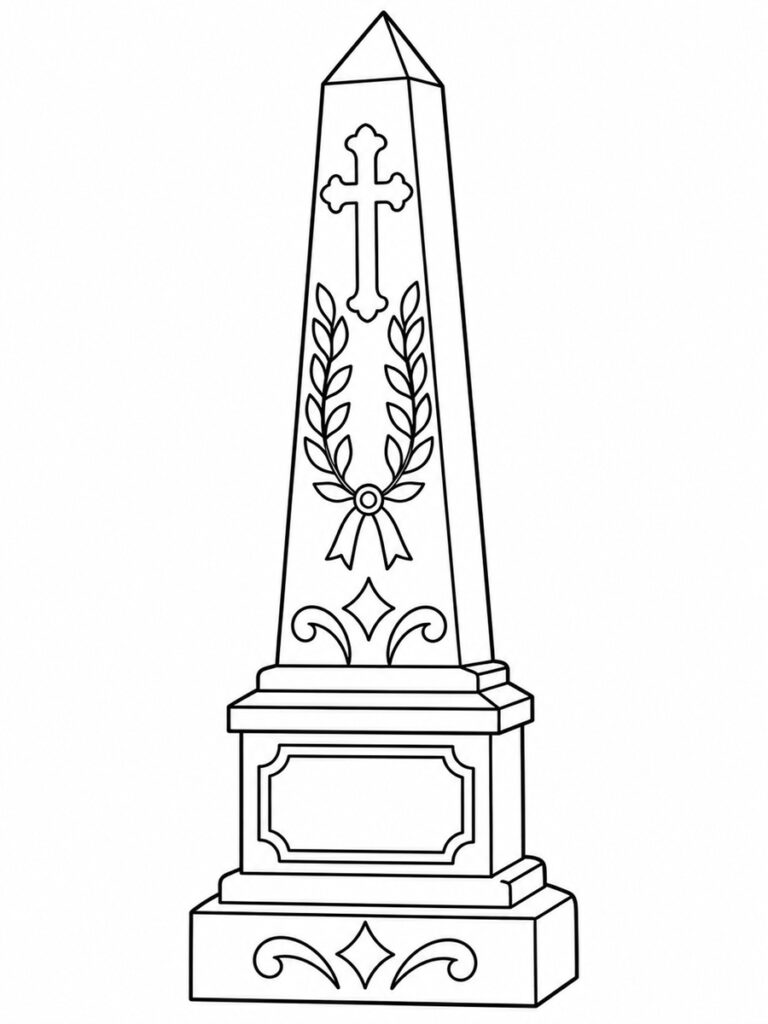 Obélisque funéraire Coloriage obélisque funéraire