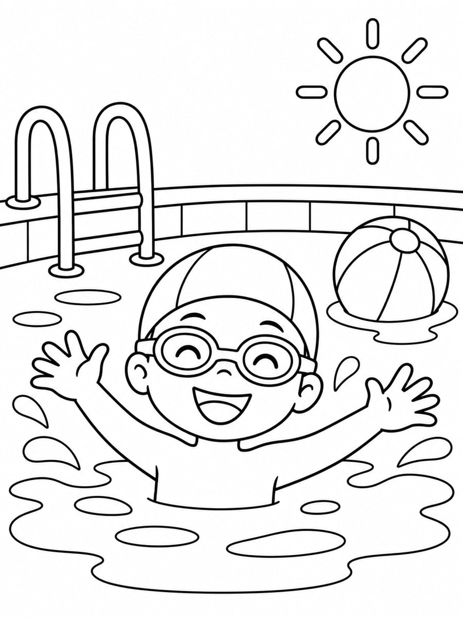 Coloriage piscine
