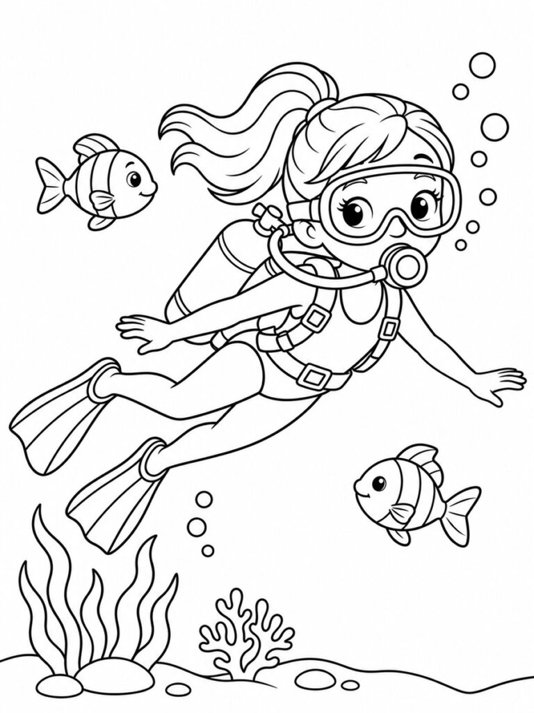 Plongeuse Coloriage plongeuse