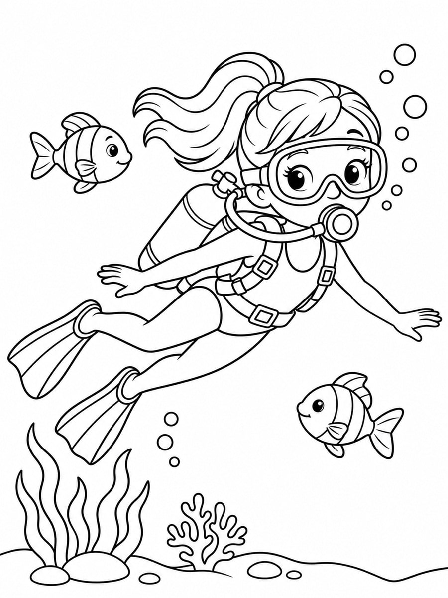 Coloriage plongeuse