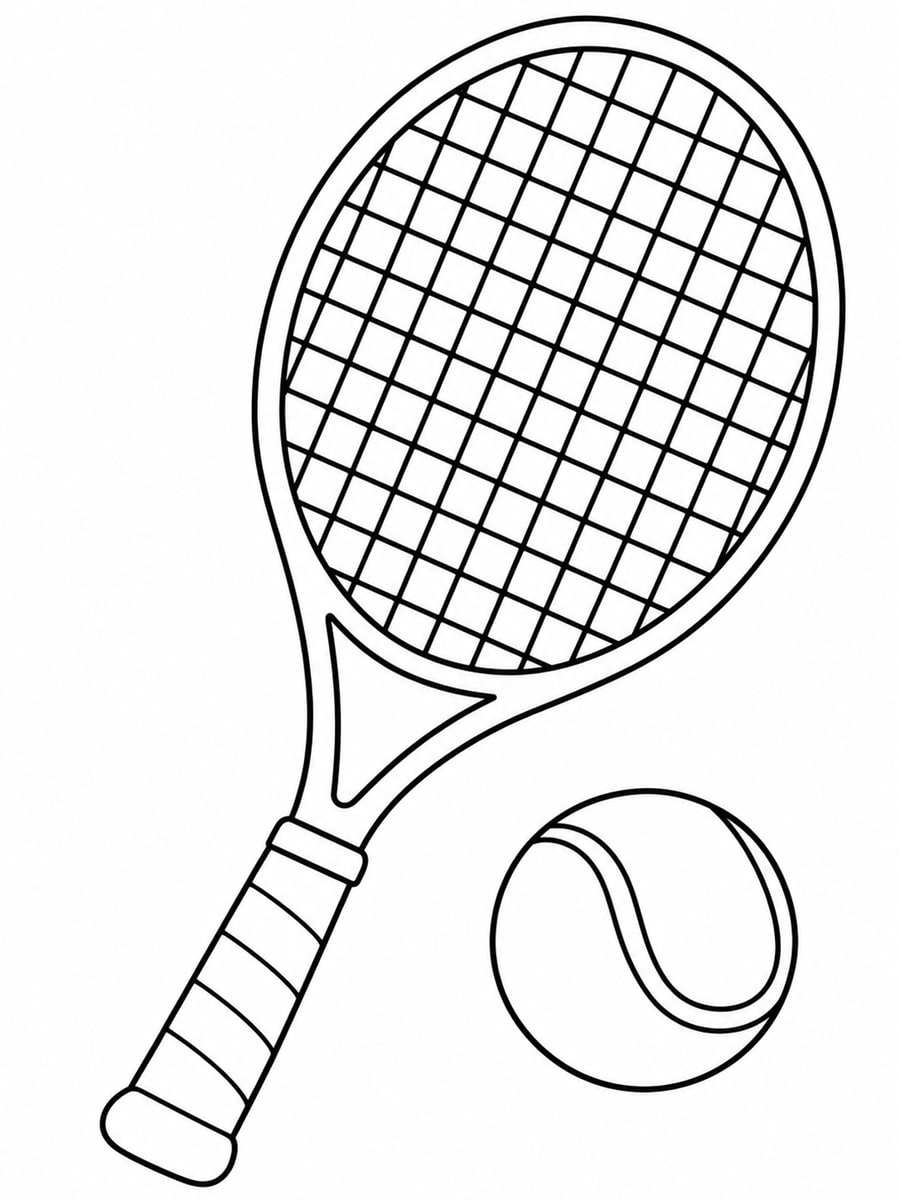 Coloriage raquette de tennis