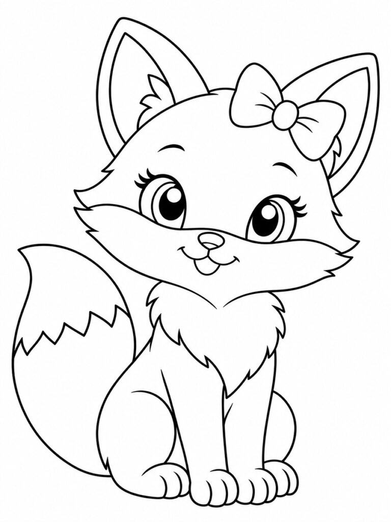 Coloriage renard fille