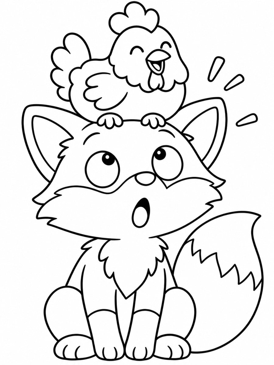 Coloriage renard rigolo