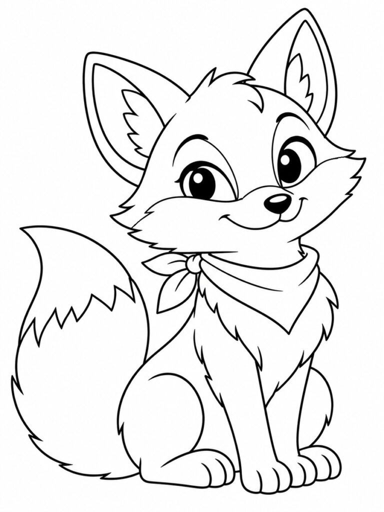 Coloriage renard stylé