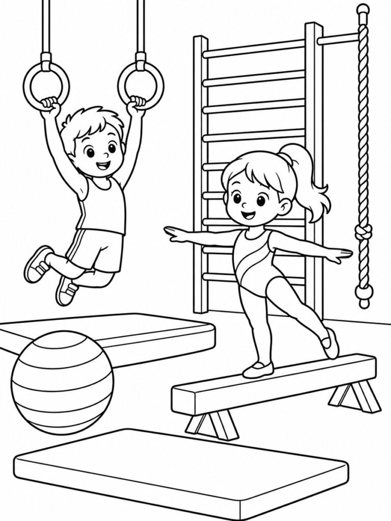 Coloriage salle de gym