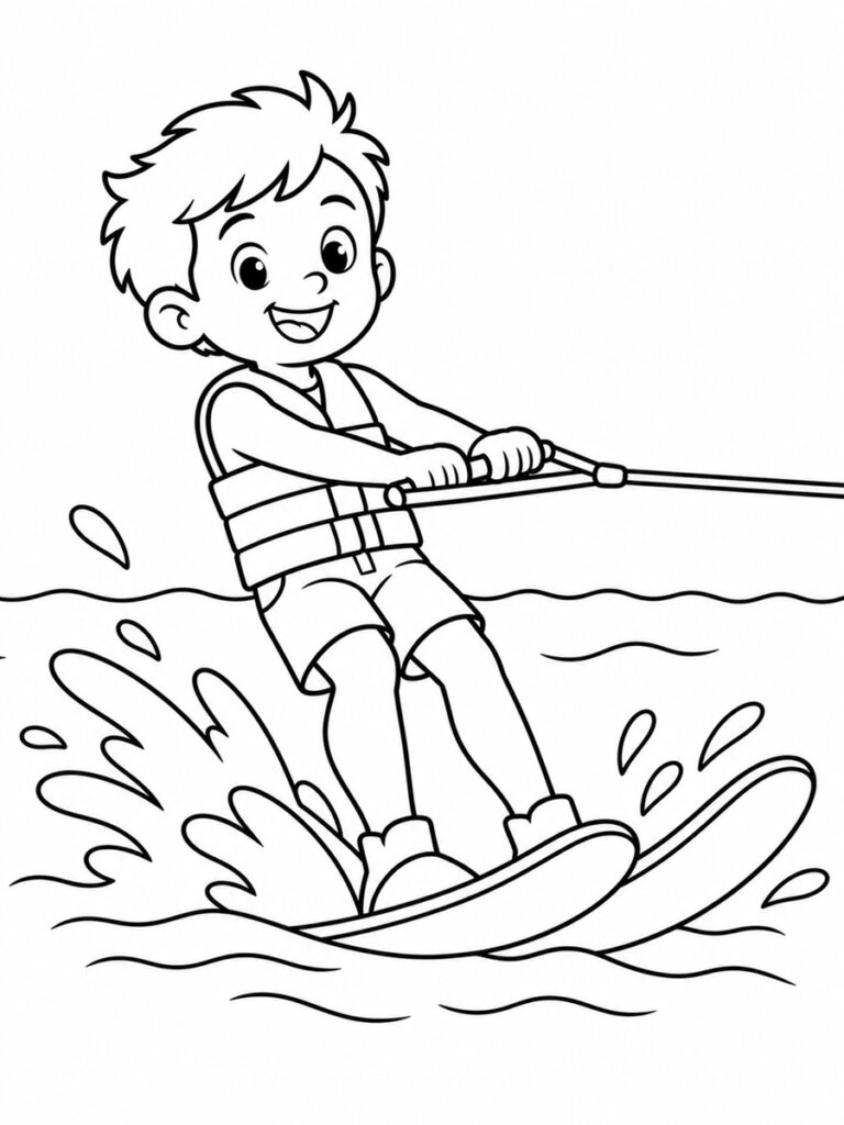 Ski nautique Coloriage ski nautique