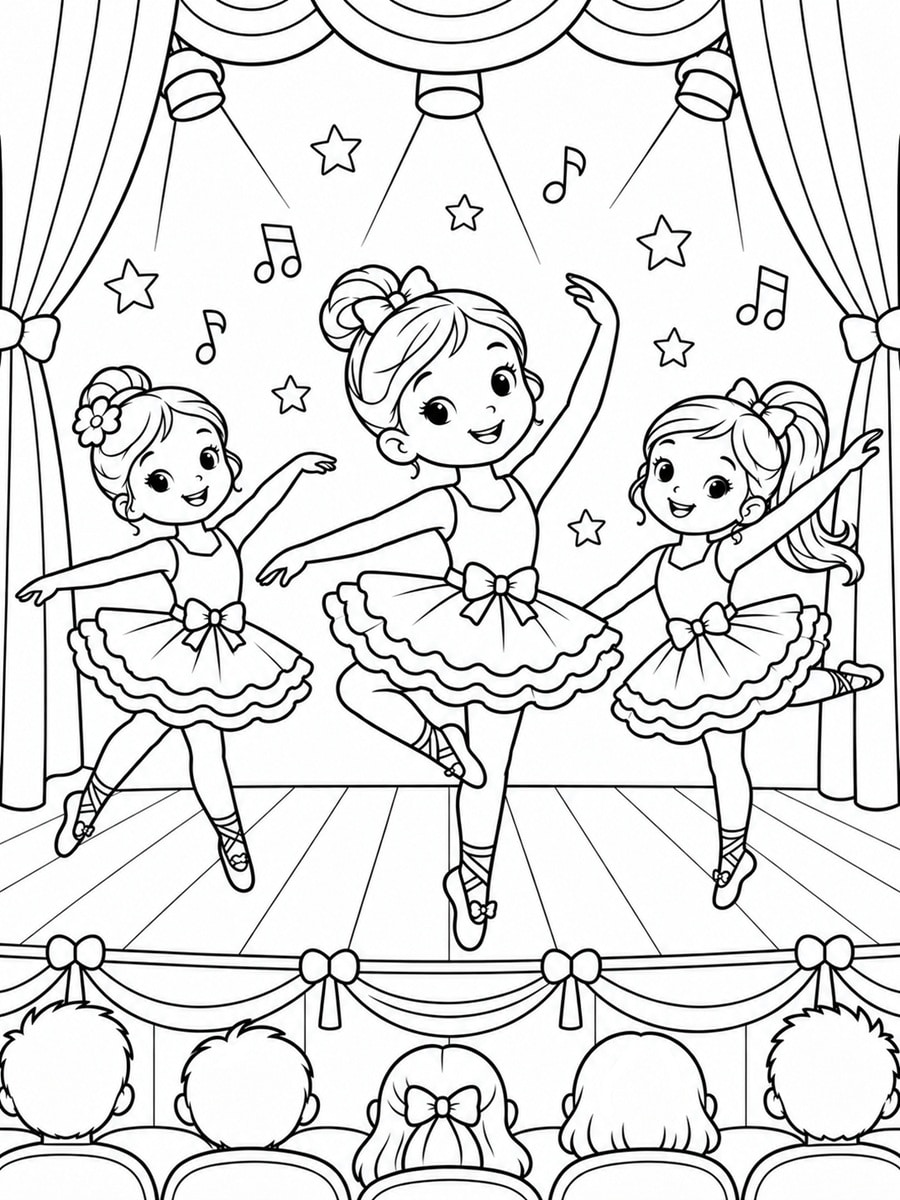 Coloriage spectacle de danse