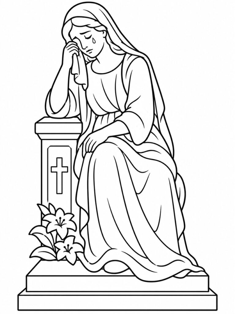 Statue pleureuse Coloriage statue pleureuse
