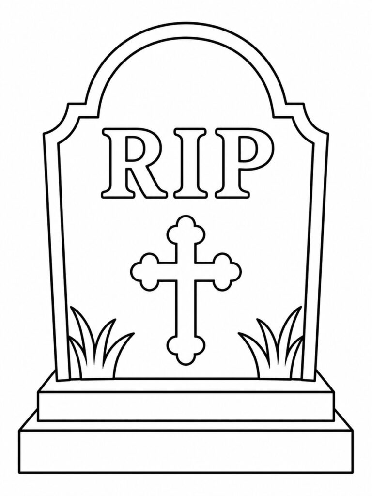 Stèle funéraire Coloriage stèle funéraire