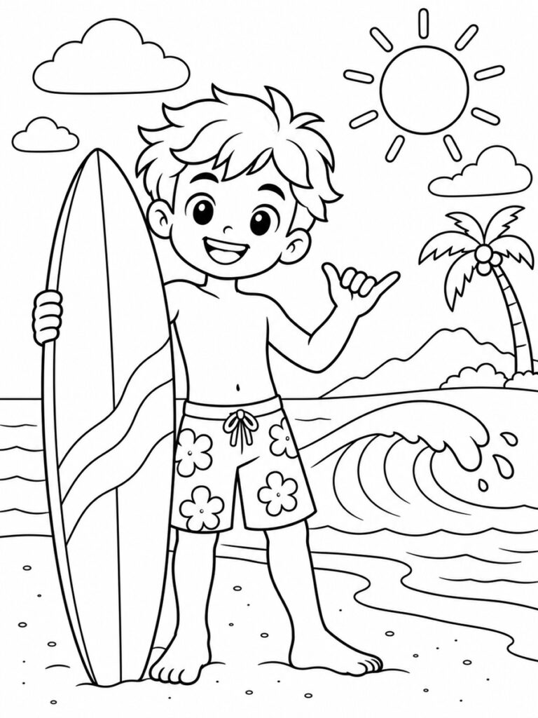 Coloriage surf