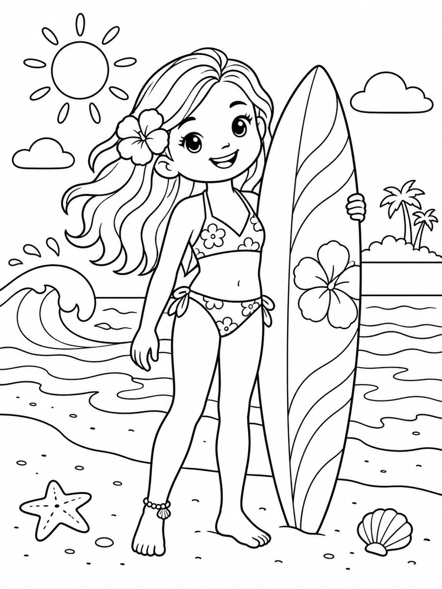 Coloriage surfeuse