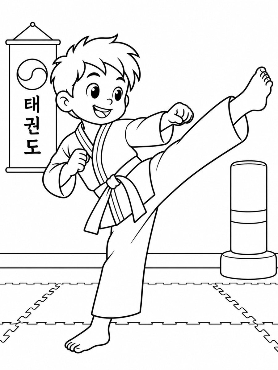 Coloriage taekwondo