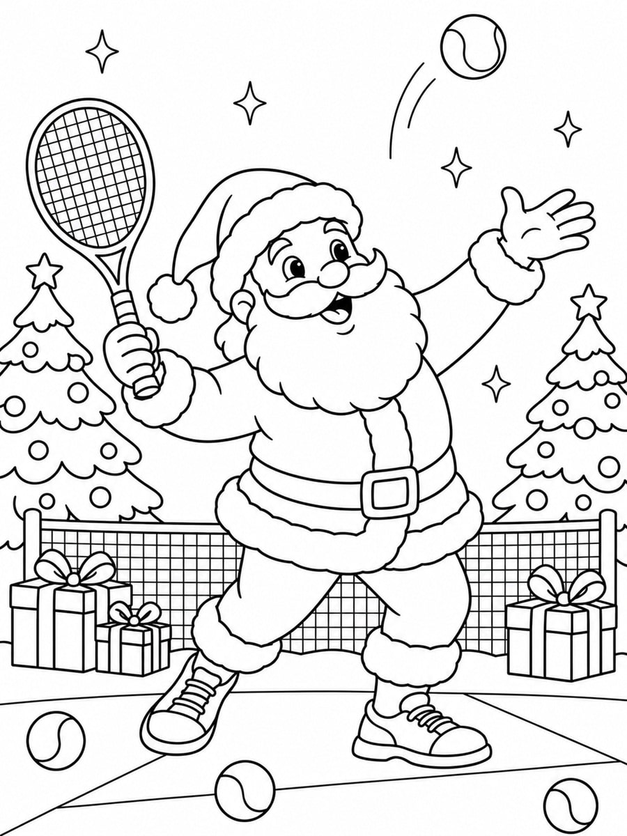 Coloriage tennis Noël