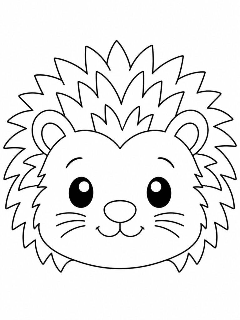 Tête de hérisson Coloriage tête de hérisson