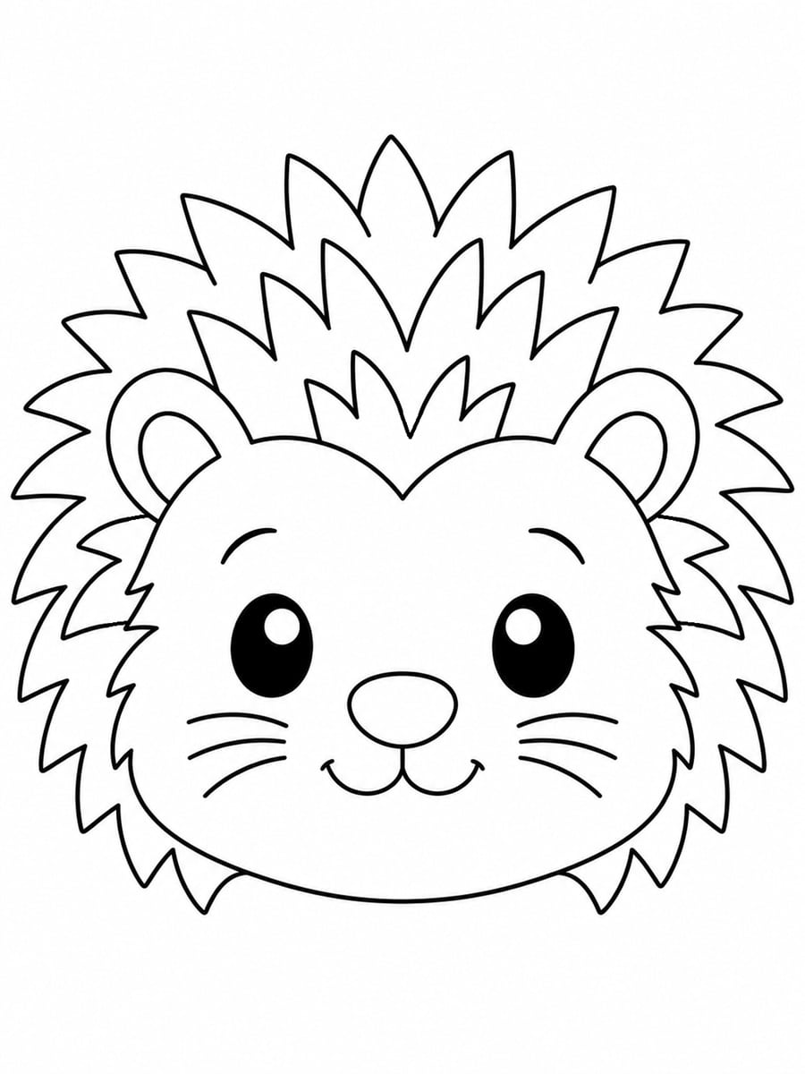Coloriage tête de hérisson