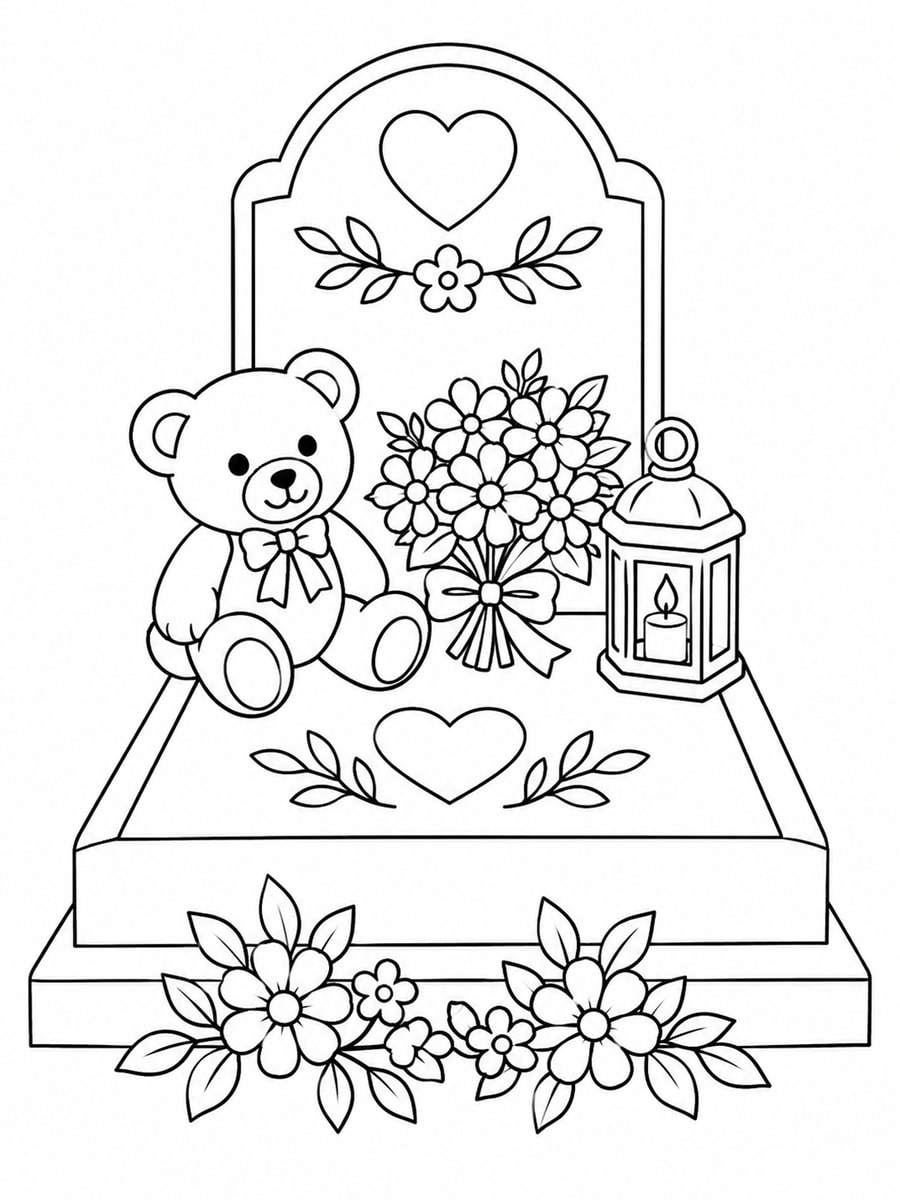 Coloriage tombe d'enfant
