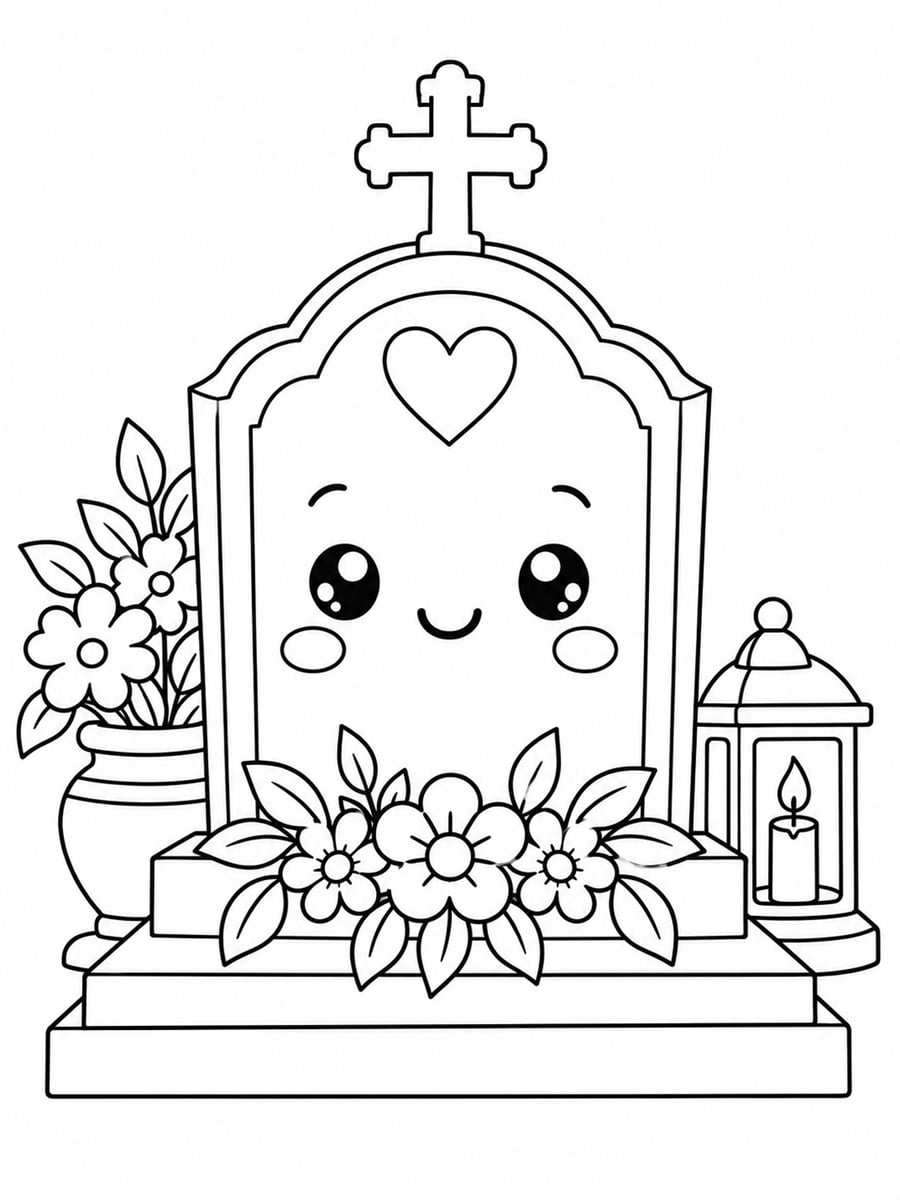 Coloriage tombe kawaii