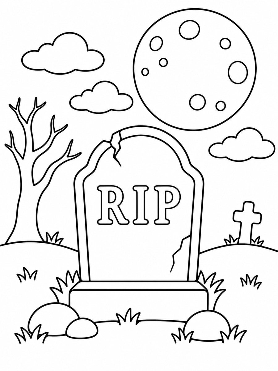 Coloriage tombe RIP