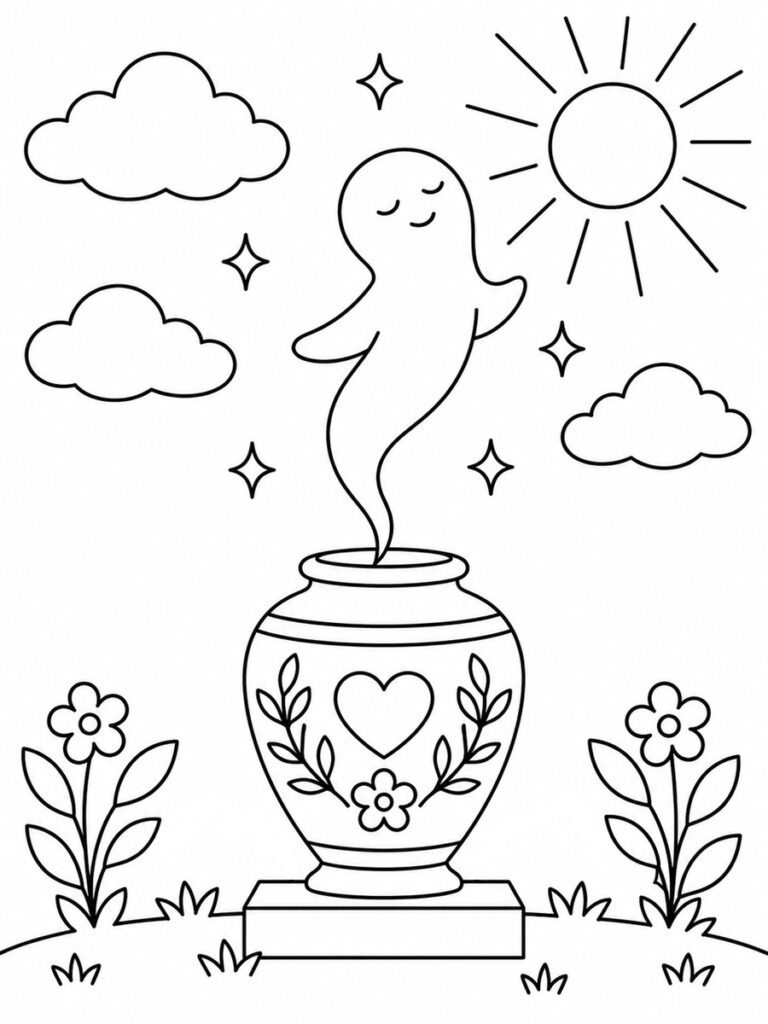Urne funéraire Coloriage urne funéraire