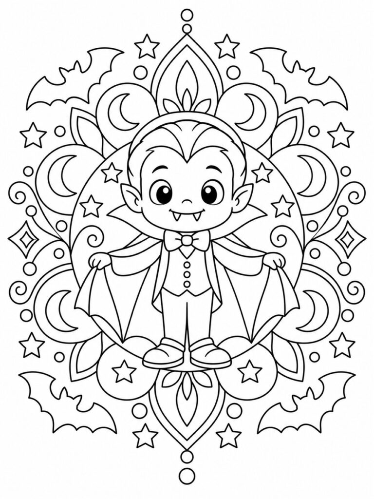 Vampire mandala Coloriage vampira mandala