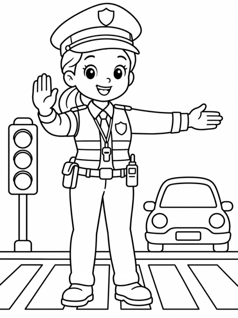 Coloriage agente de circulation