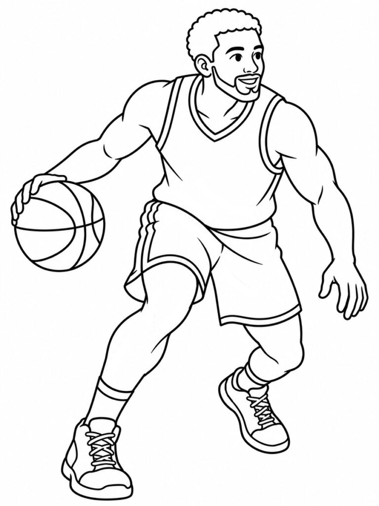 Coloriage basketteur