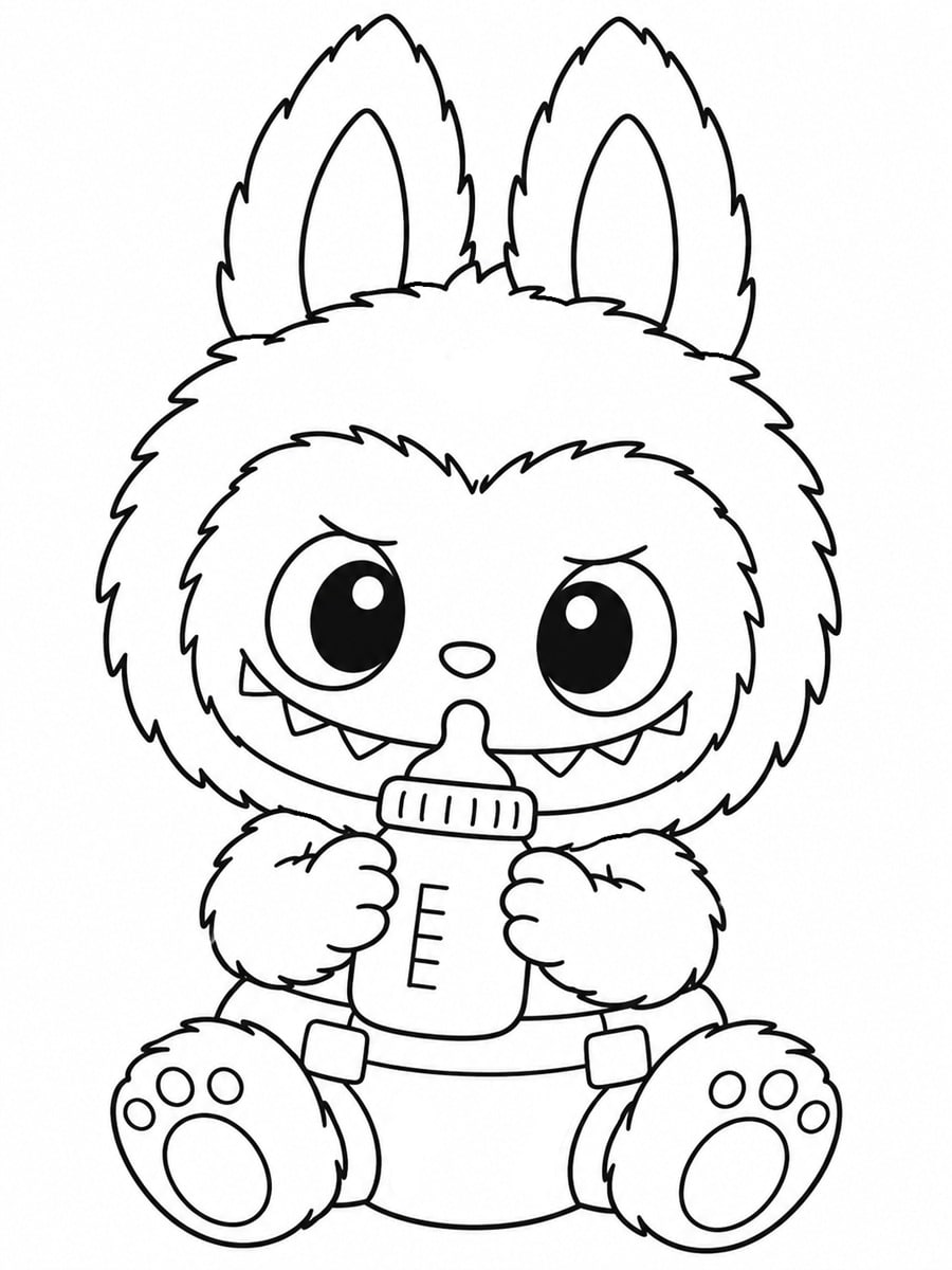 Coloriage Labubu bébé
