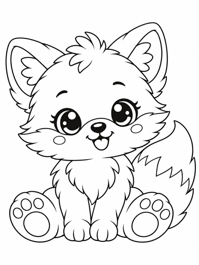 Coloriage bébé renard