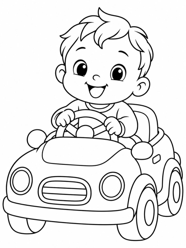 Coloriage voiture bébé