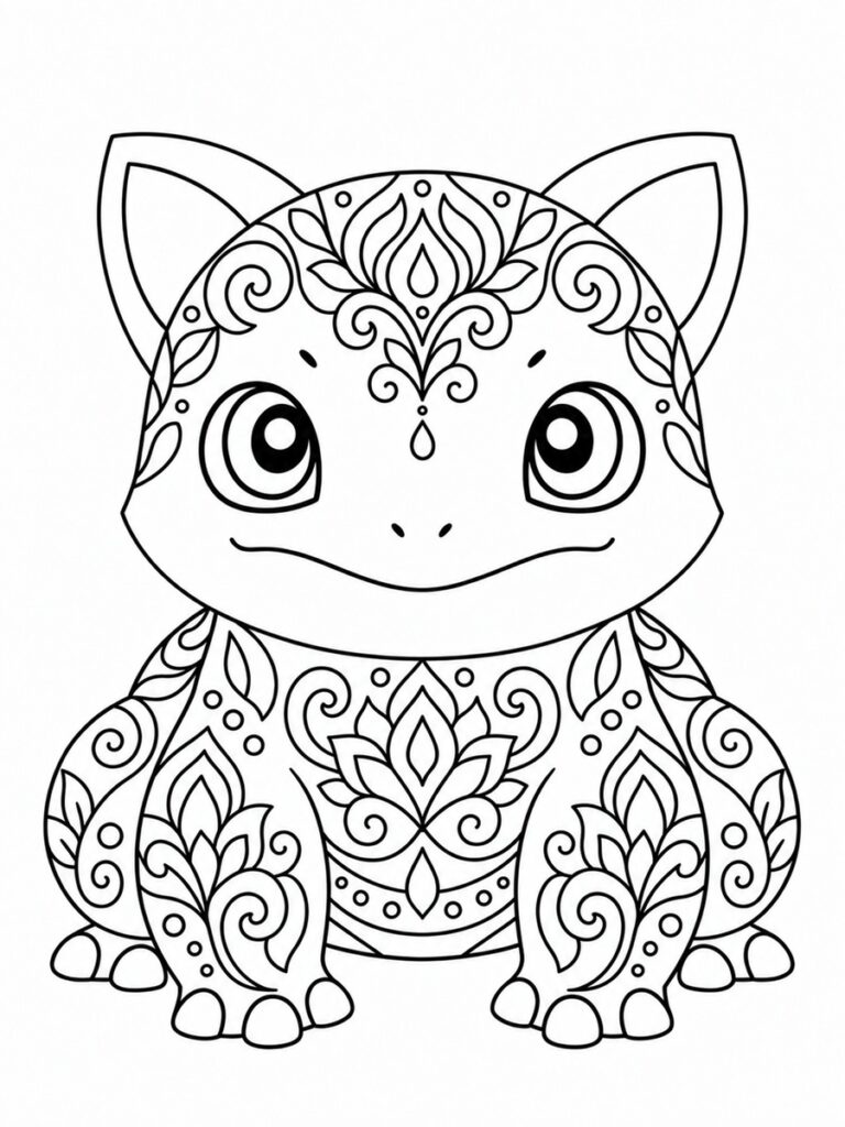 Bulbizarre mandala Coloriage Bulbizarre mandala