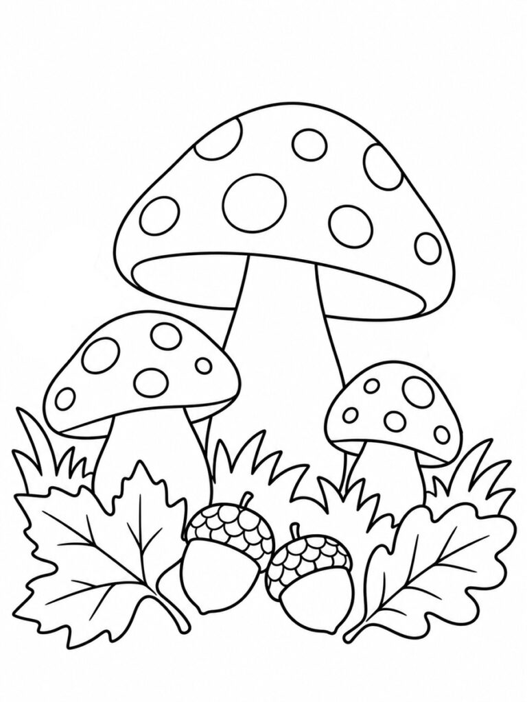 Champignon d'automne Coloriage champignon d'automne