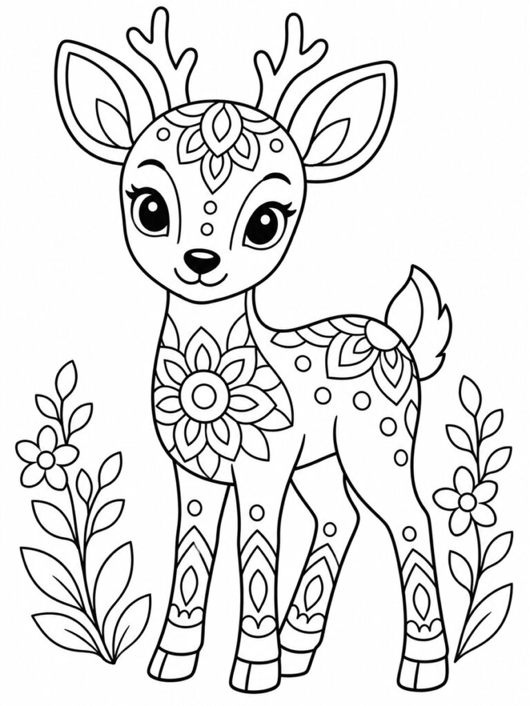 Chevreuil mandala Coloriage chevreuil mandala