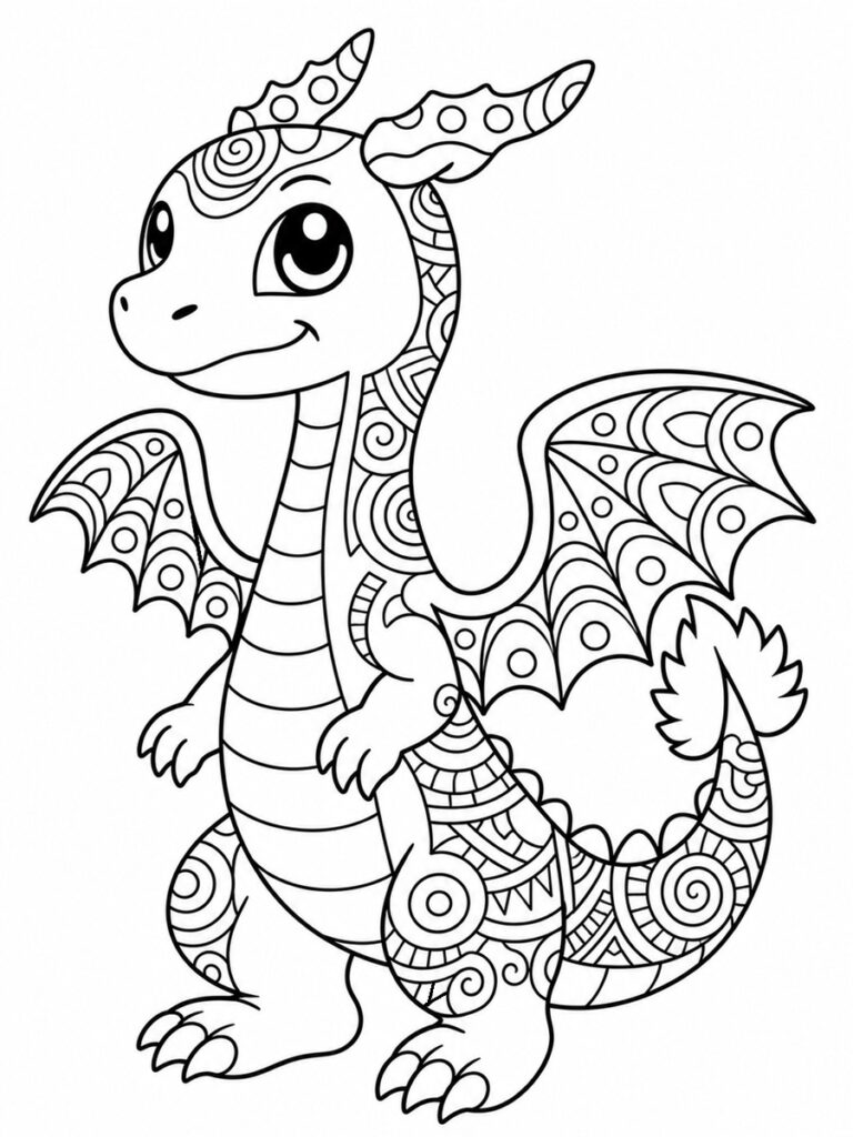 Coloriage Dracaufeu mandala