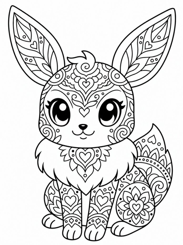 Evoli mandala Coloriage Evoli mandala