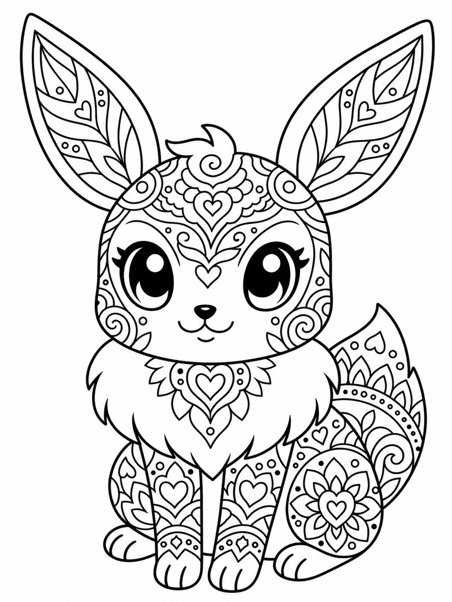 Coloriage Evoli mandala