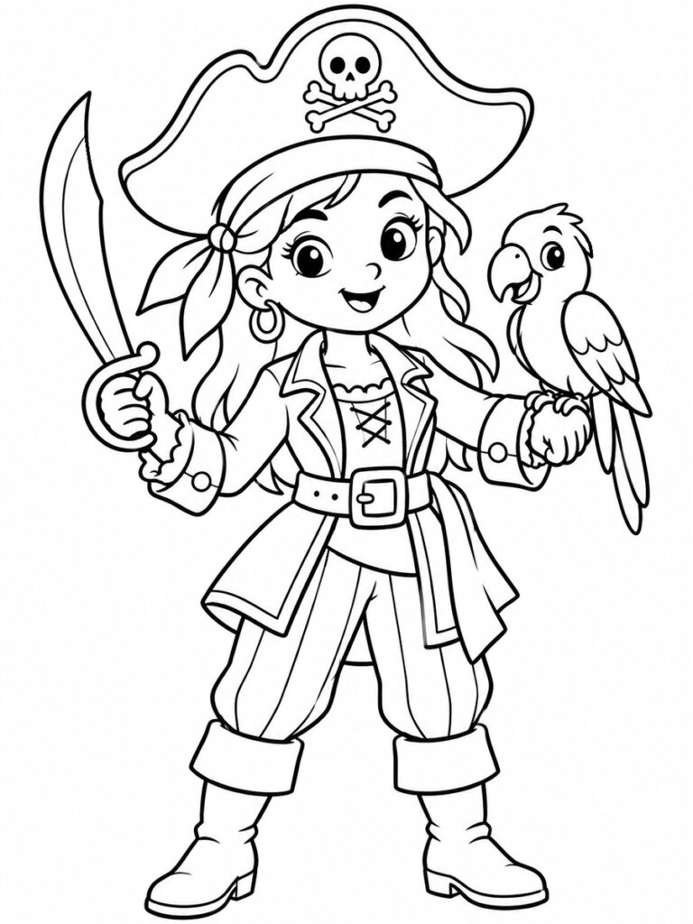 Femme pirate Coloriage femme pirate