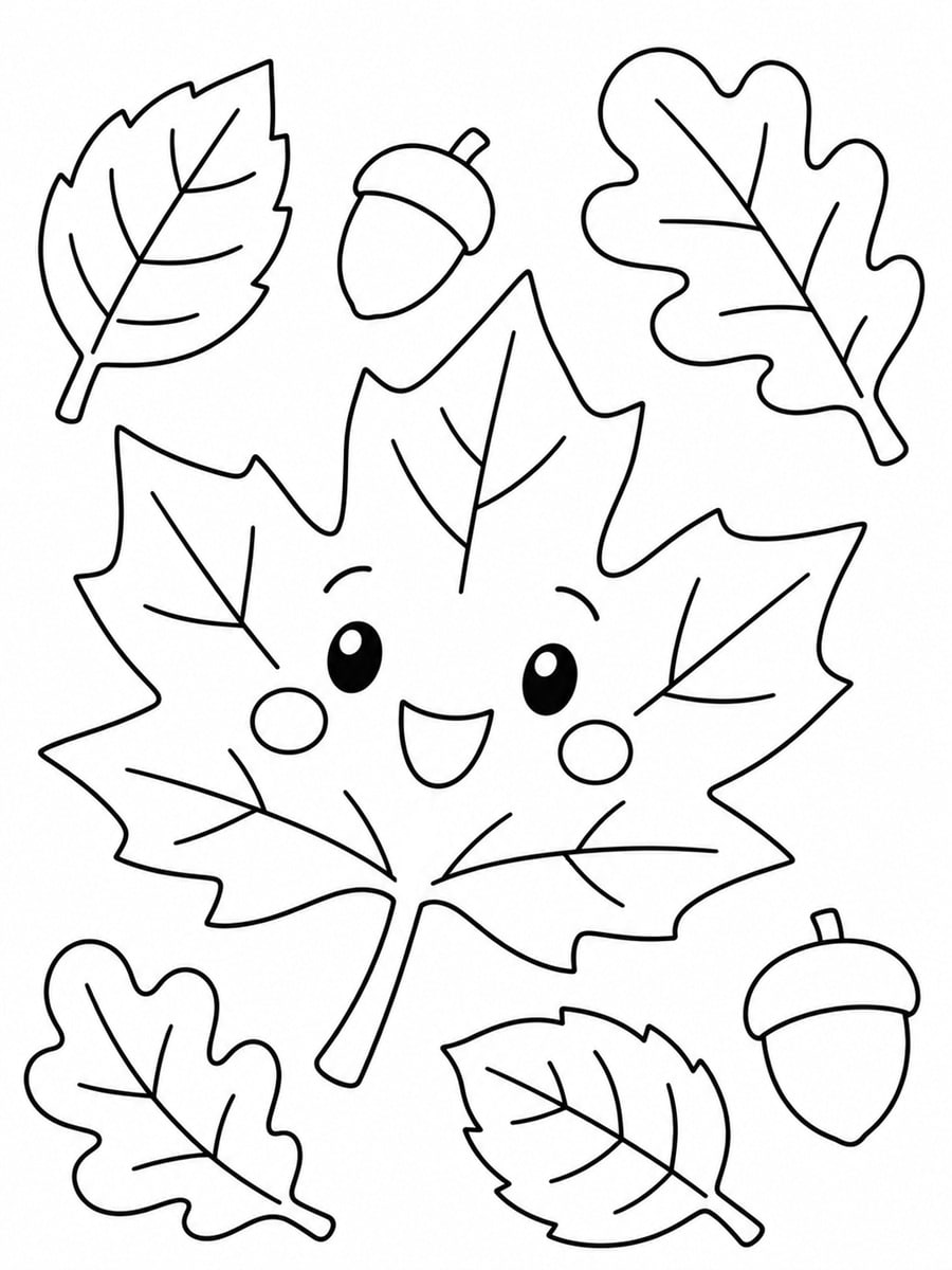 Coloriage feuille d'automne