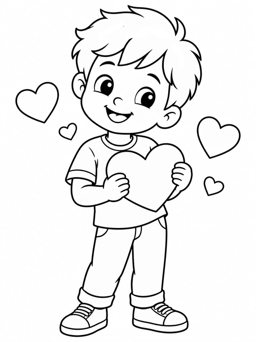 Coloriage garçon amoureux