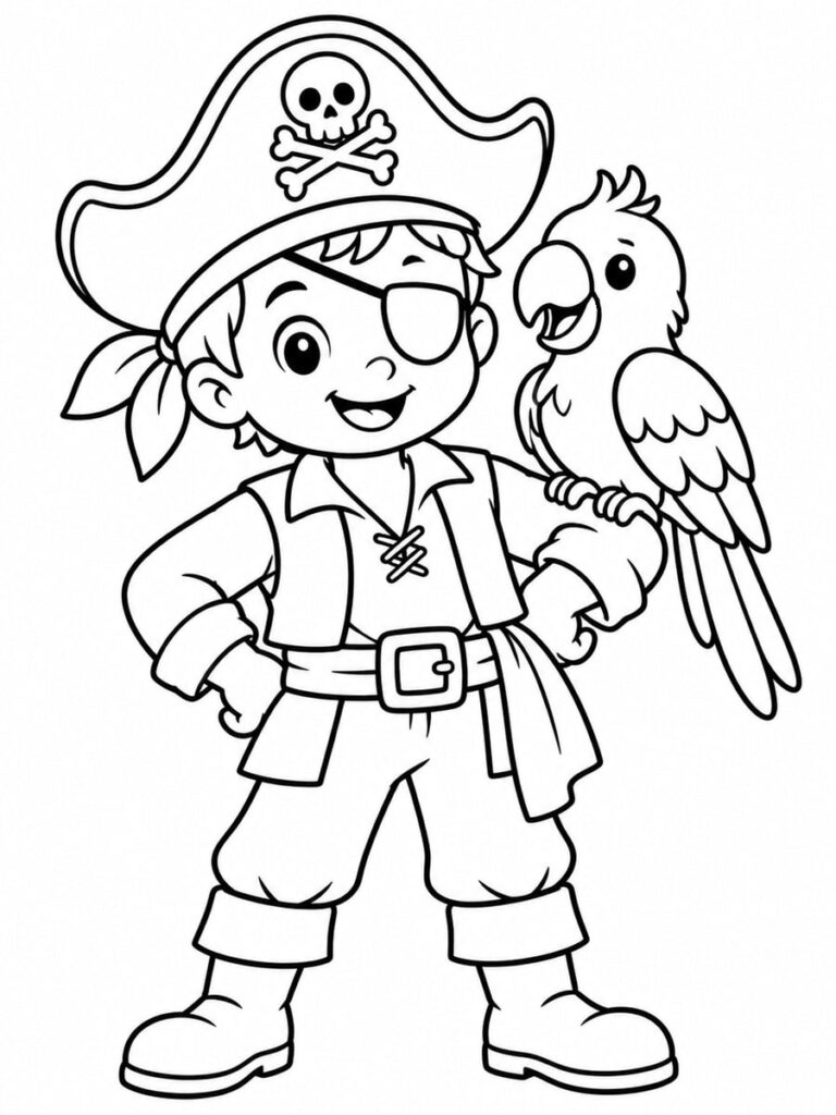 Coloriage pirate garçon