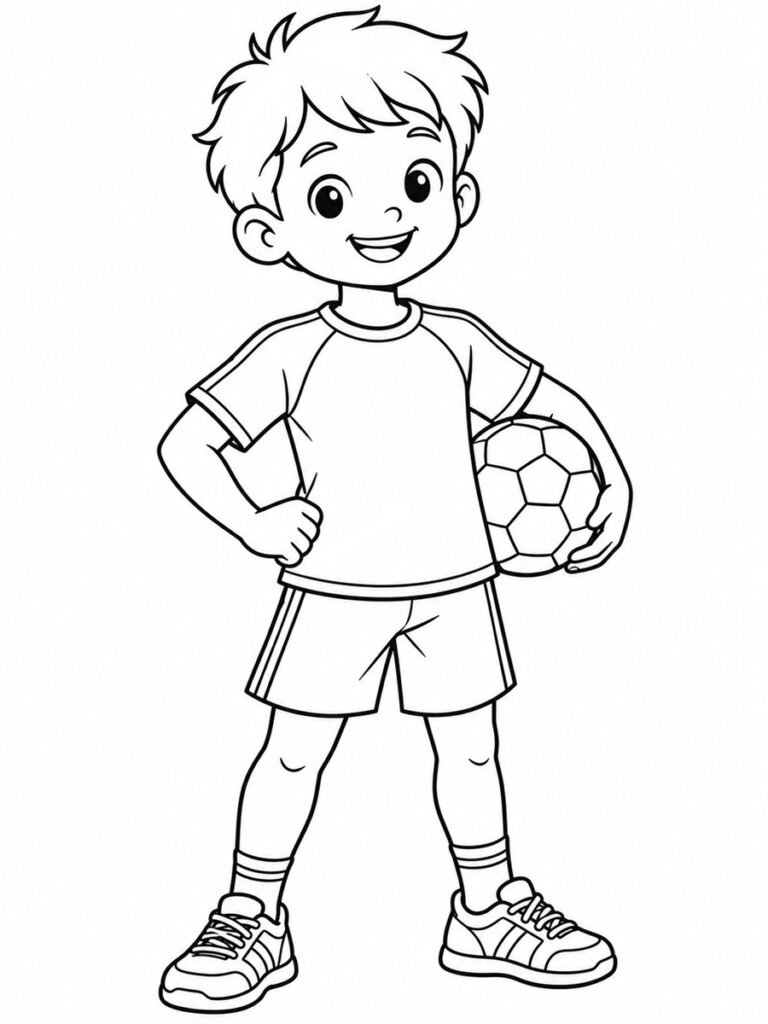 Coloriage garçon sportif