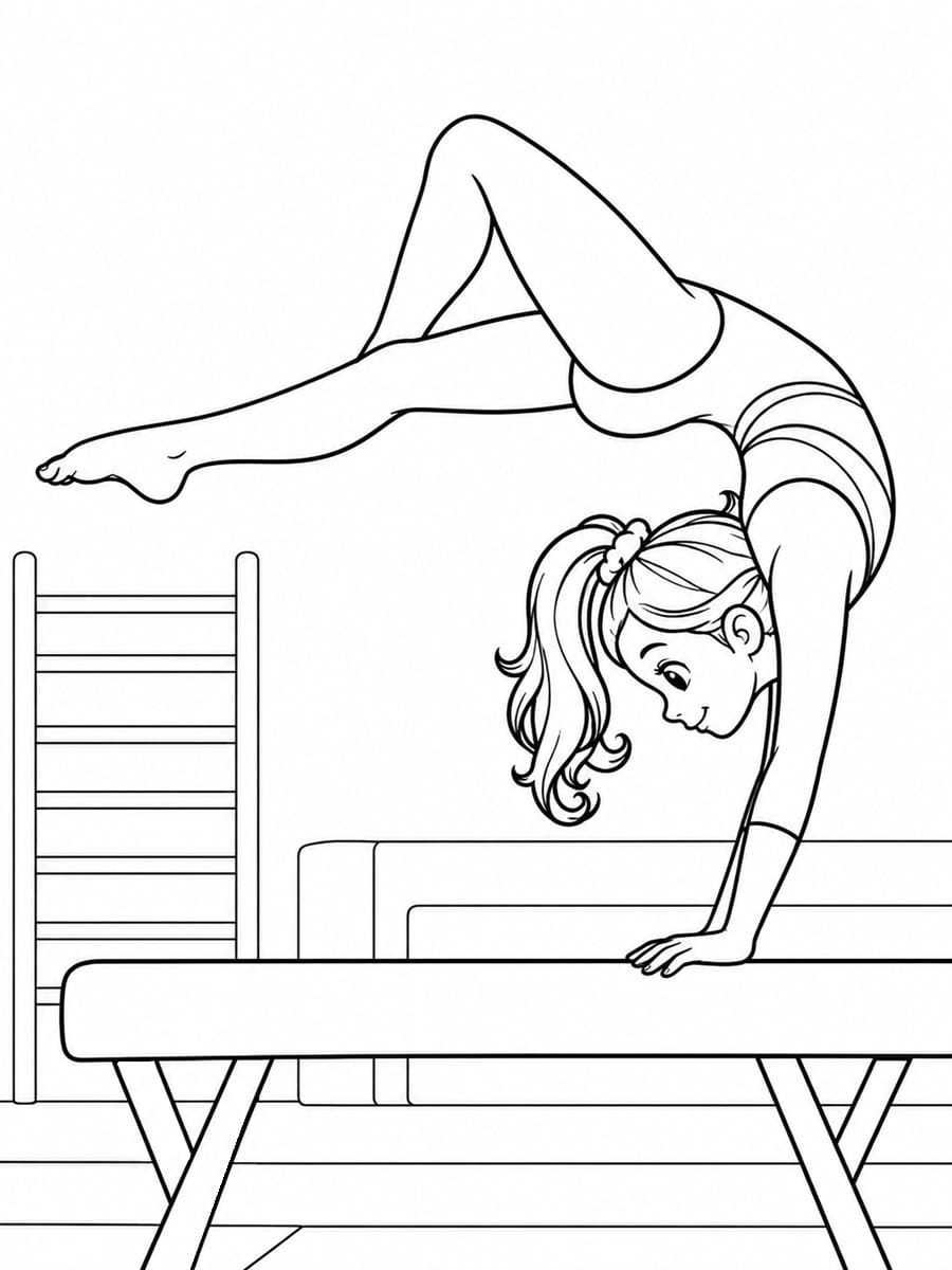Coloriage gymnastique artistique